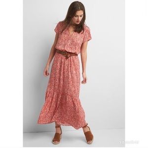 Gap orange floral maxi dress